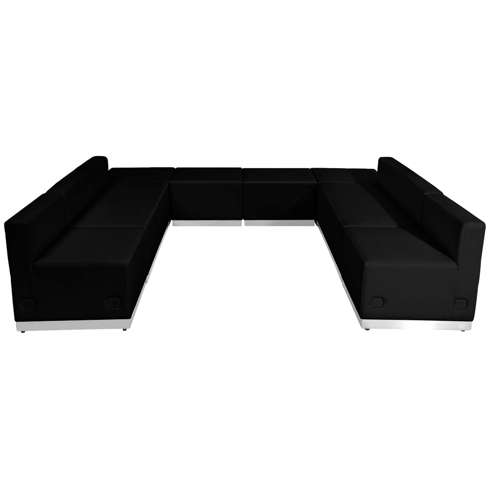 Image of Flash Furniture HERCULES Alon Black LeatherSoft Reception Configuration, 8 Pieces