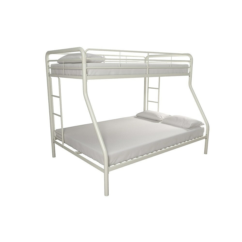 Image of DHP Twin Over Full Bunk Bed With Integrated Ladder - White