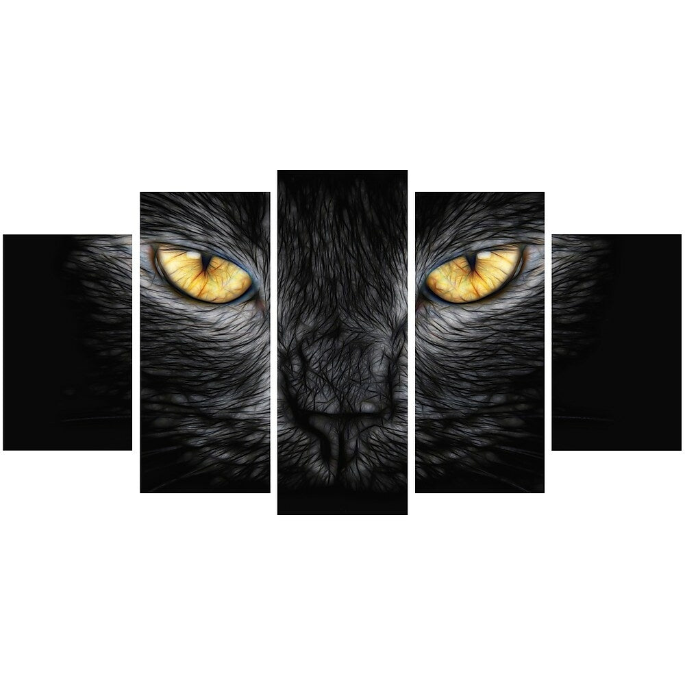 Image of Designart Black Cat Eyes Animal Canvas Art, (PT2431-373)