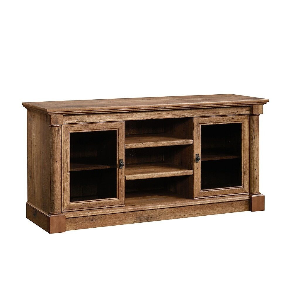 Image of Sauder 420600 Palladia Entertainment Credenza, Vintage Oak