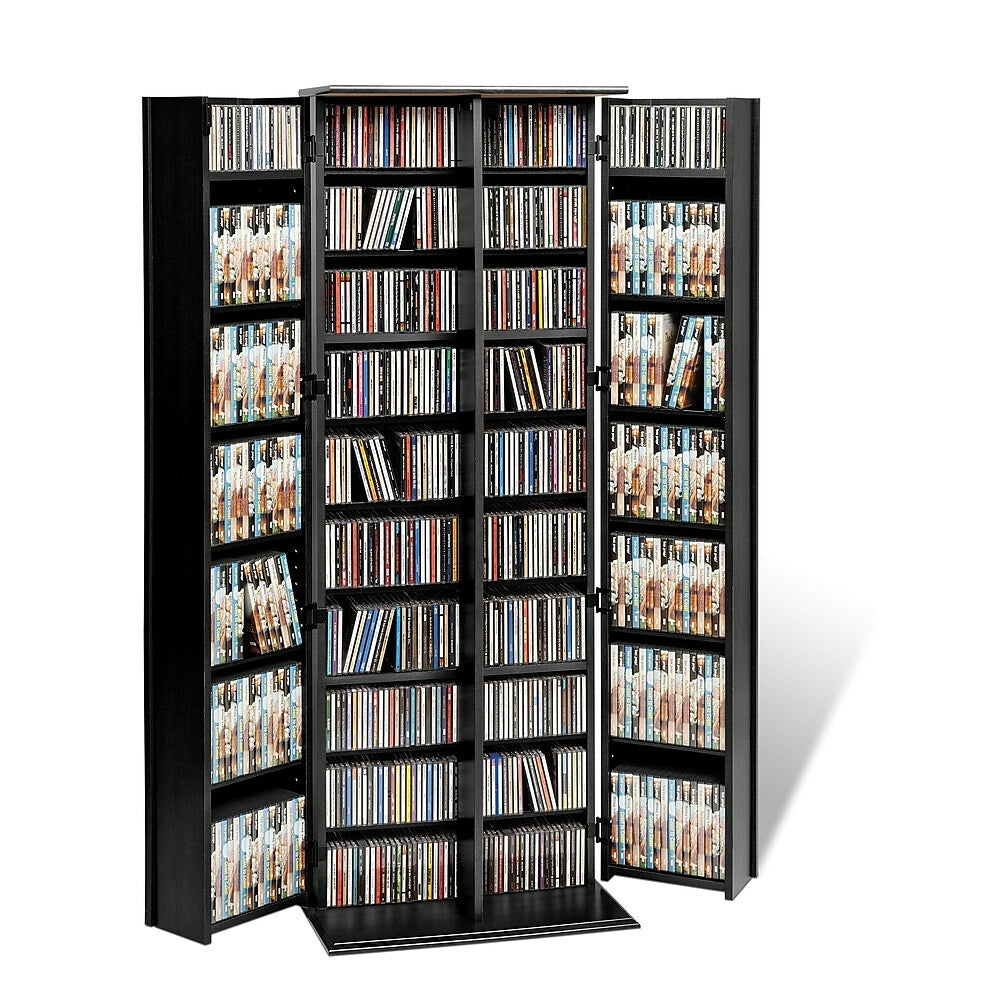 Image of Prepac Grande Locking Media Storage Cabinet With Shaker Doors, Black