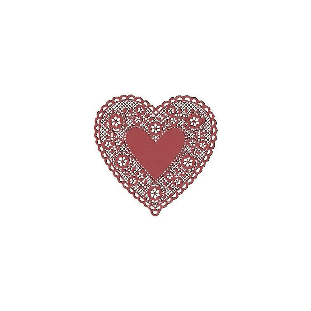 Image of Hygloss Heart Paper Lace Doilies, 4", Red, 400 Pack (HYG91044)