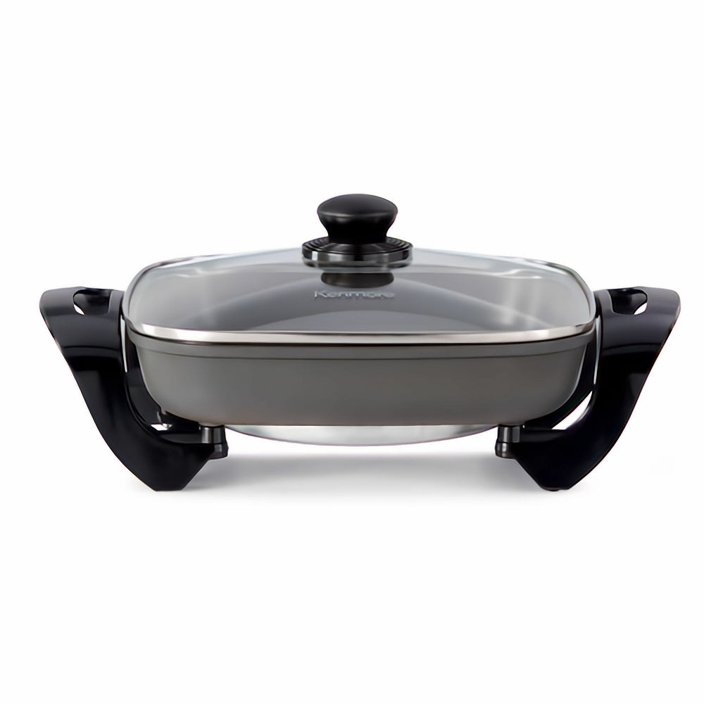 Image of Kenmore Non-Stick Electric Skillet with Glass Lid - 12" x 12" - Black and Grey