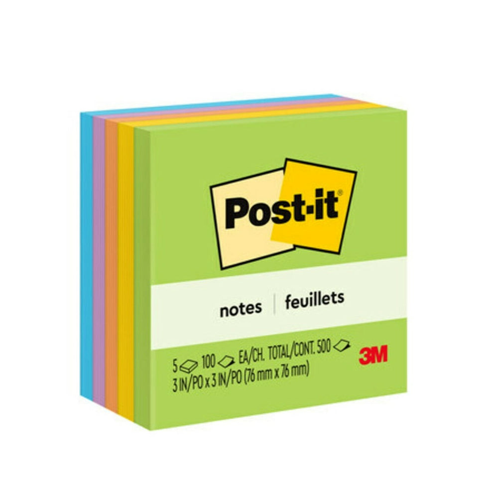 Image of Post-it Notes - 3" x 3" - Floral Fantasy Collection - 500 sheets - 5 Pack, Multicolour