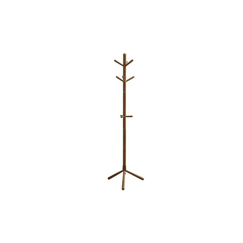 Image of Monarch Specialties - 2003 Coat Rack - Hall Tree - Free Standing - 9 Hooks - Entryway - 69"H - Bedroom - Wood - Brown