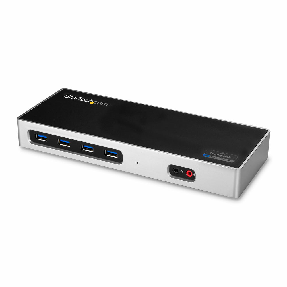 Image of StarTech DK30A2DH Dual-4K Monitor Docking Station - Dual HDMI, Dual DP, or HDMI & DP 60Hz - USB-C/USB 3.0, Black