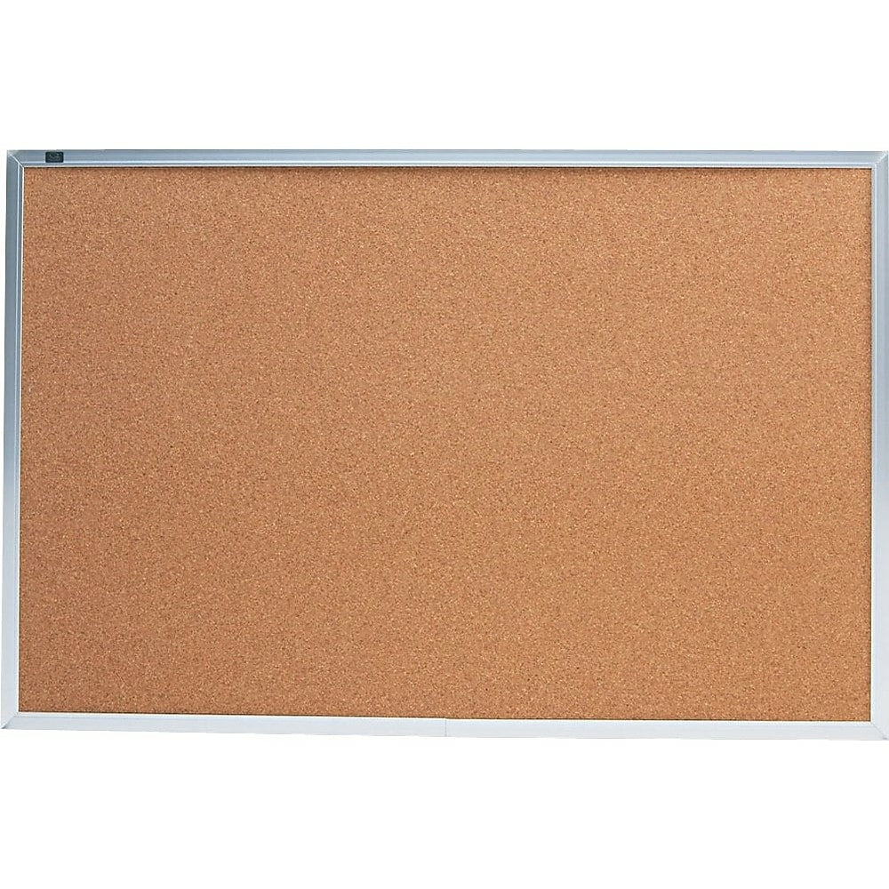 Image of Quartet Cork Bulletin Board, Aluminum Frame, 48" x 36"