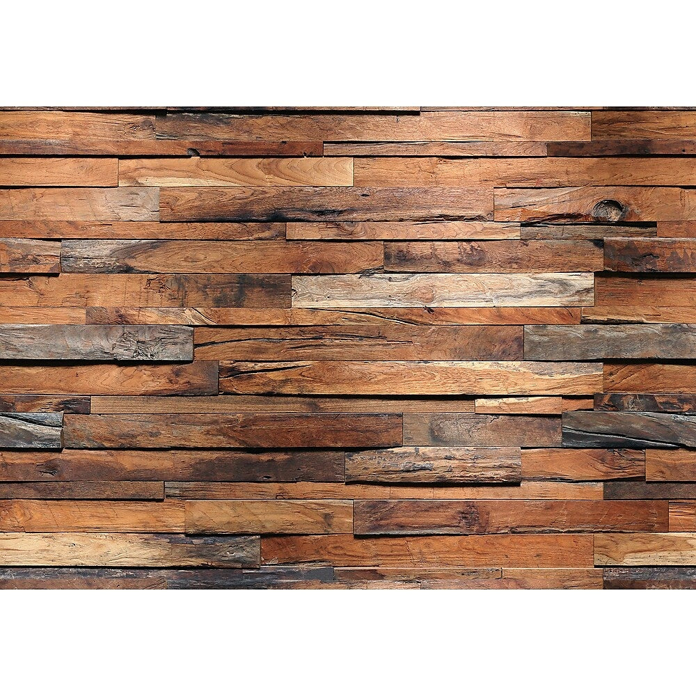 Image of Ideal Decor Reclaimed Wood Wall Mural, Neutral, Brown
