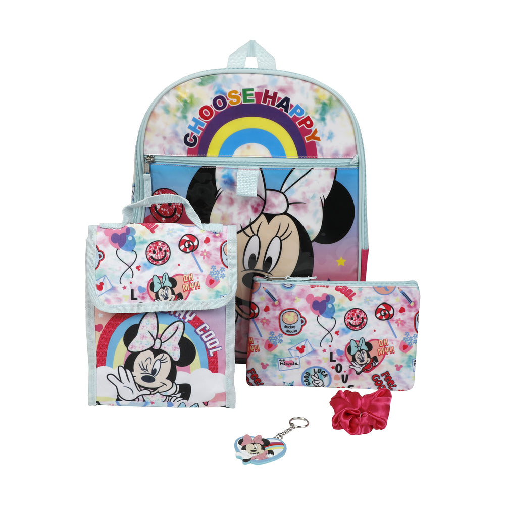 Image of Bioworld 5-Piece Backpack Set - 16" H x 12" W - Disney Minnie Mouse, Multicolour