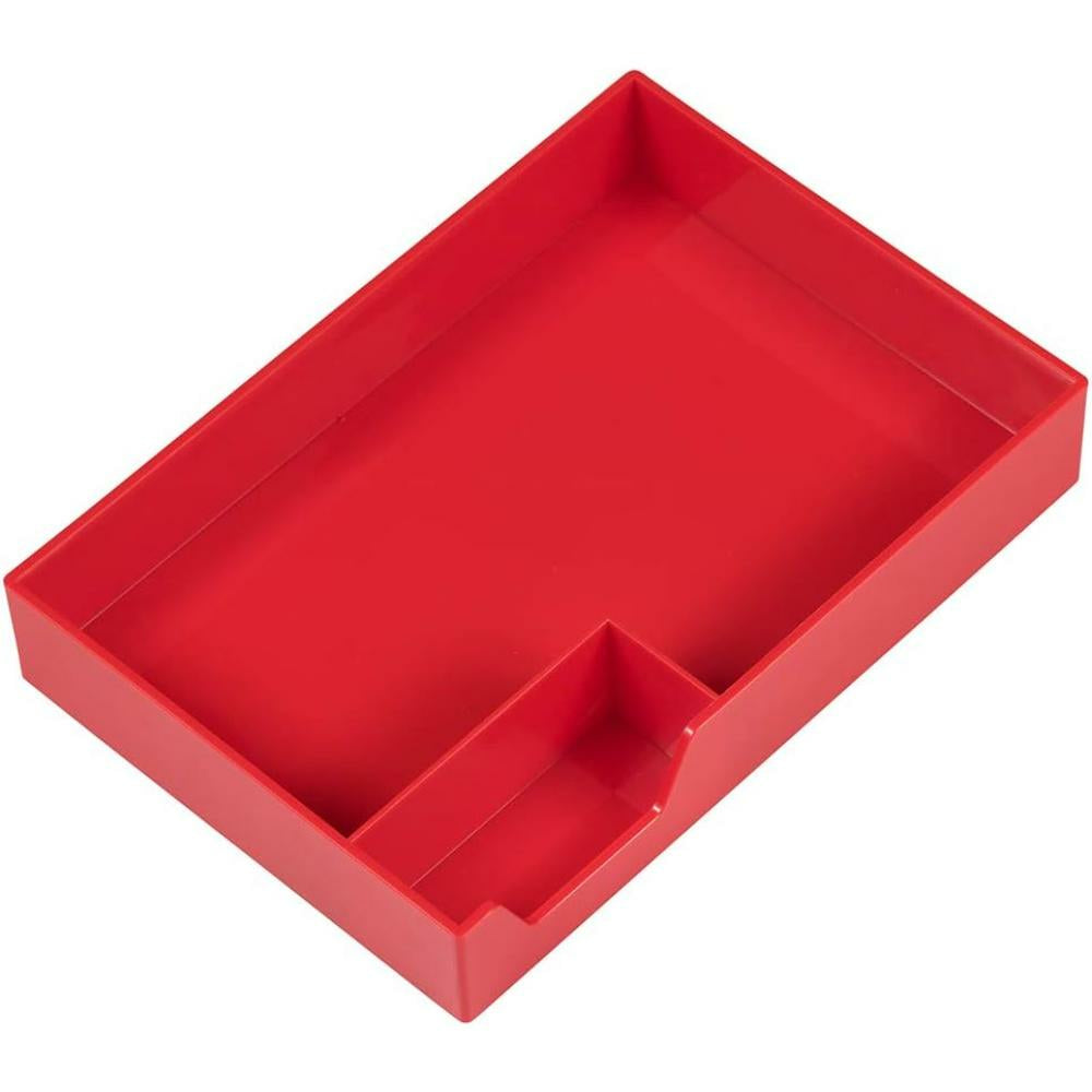 Image of Jam Paper Stackable Half Desk Trays - Red
