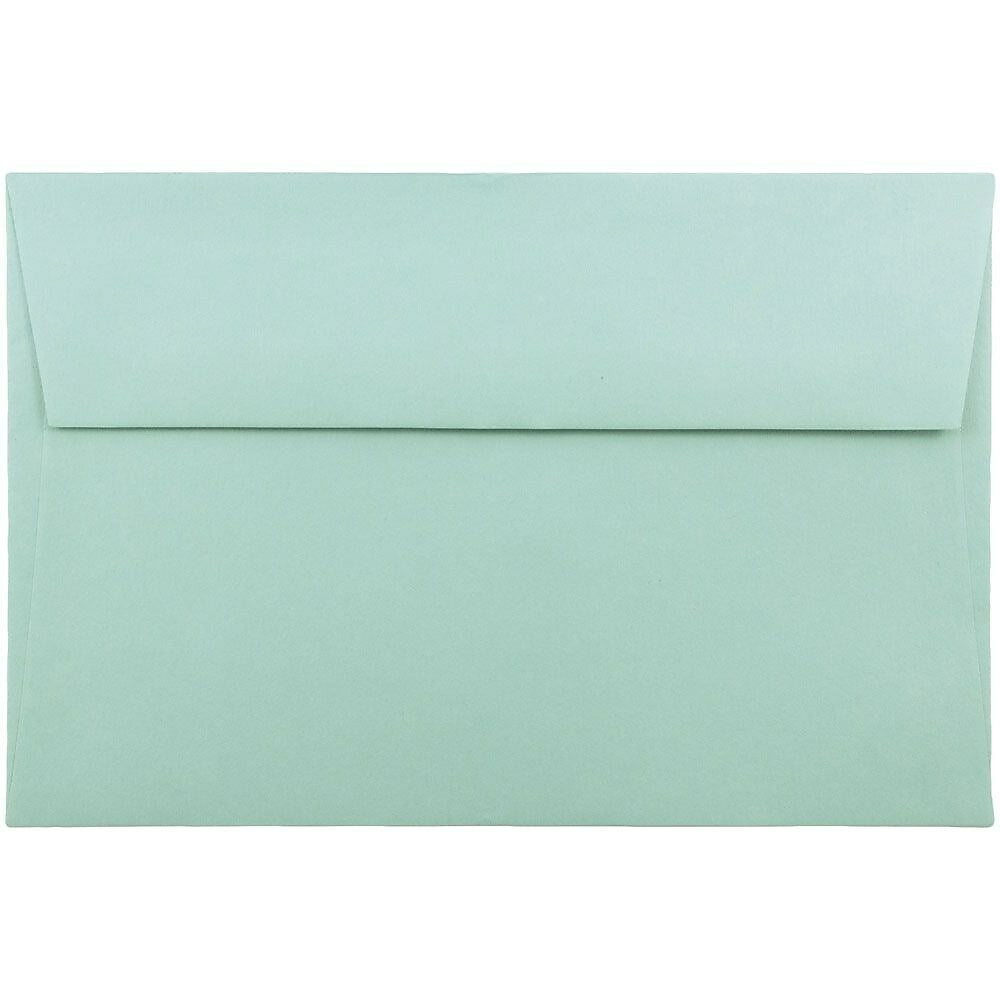 Image of JAM Paper A9 Foil Lined Envelopes, 5.75 x 8.75, Aqua Blue, 1000 Pack