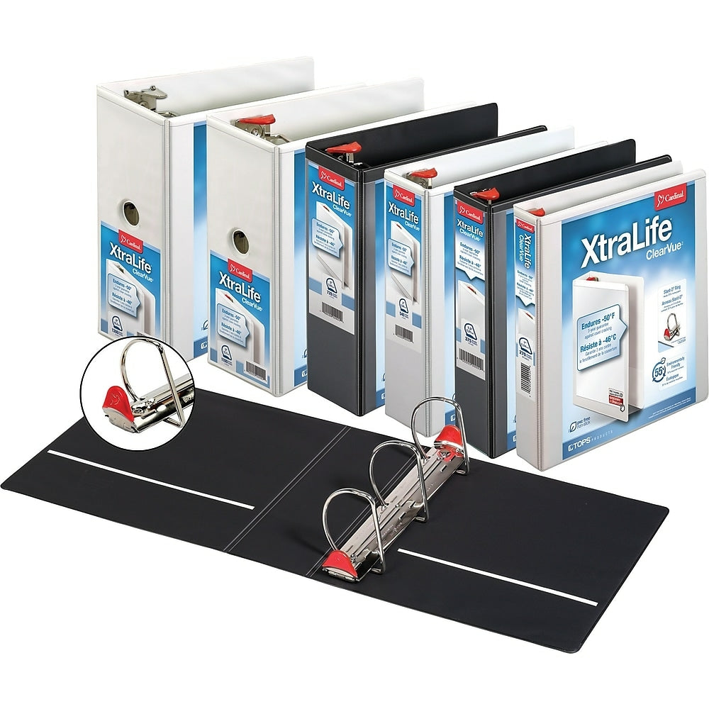 Image of Cardinal XtraLife ClearVue Locking D-Ring Binder, White, 1