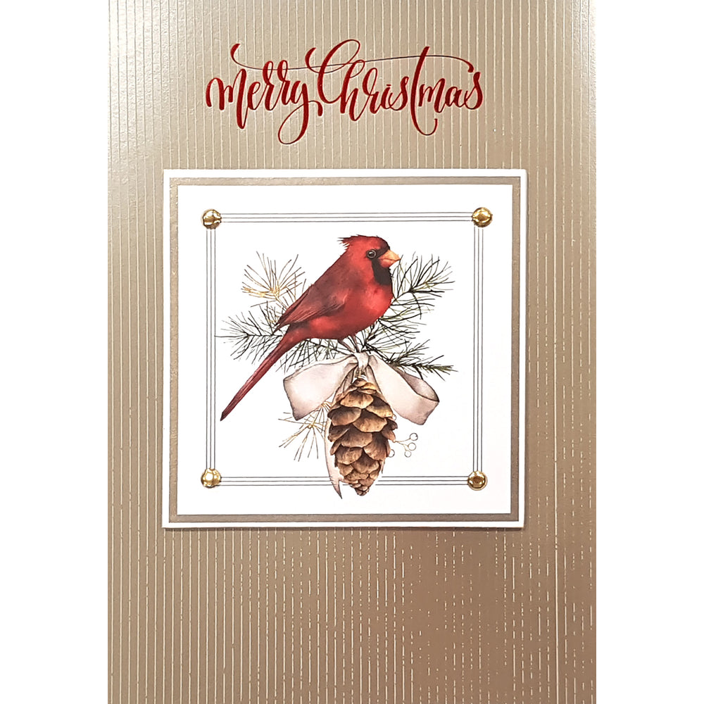 Image of Rosedale Gold "Merry Christmas" Bird Greeting Cards with Envelopes - 5-1/2" x 8" - 6 Pack