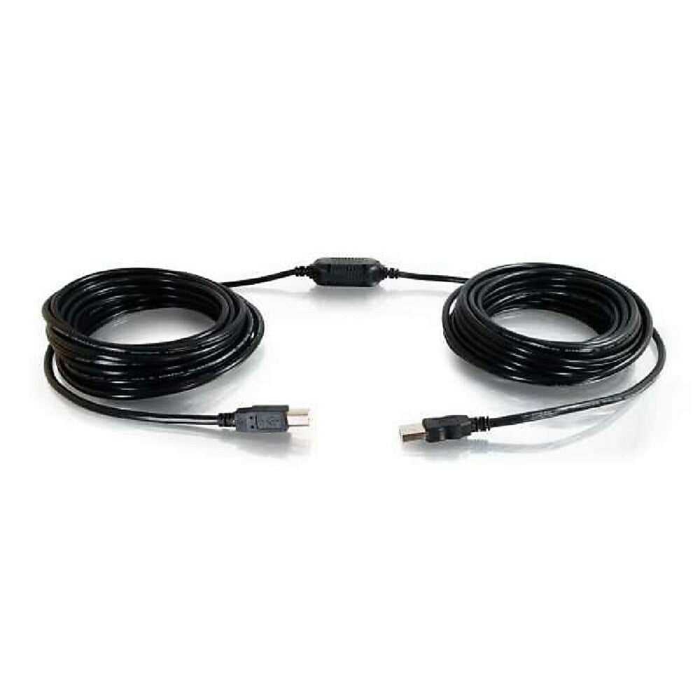 Image of C2G 25ft USB A/B Active Cable (Center Booster Format), Black