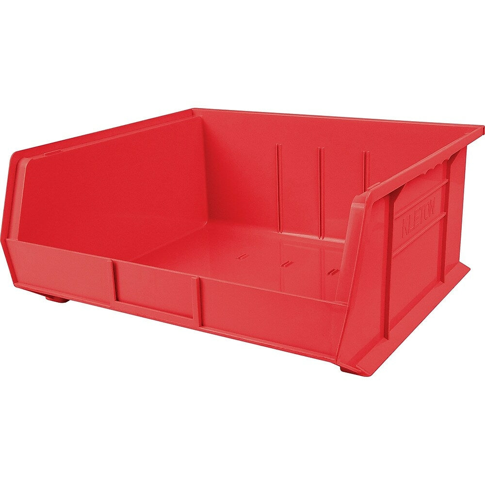 Image of Plastic Bins, Bins, Red, Bin Load Cap. Lbs., 75, 4 Pack