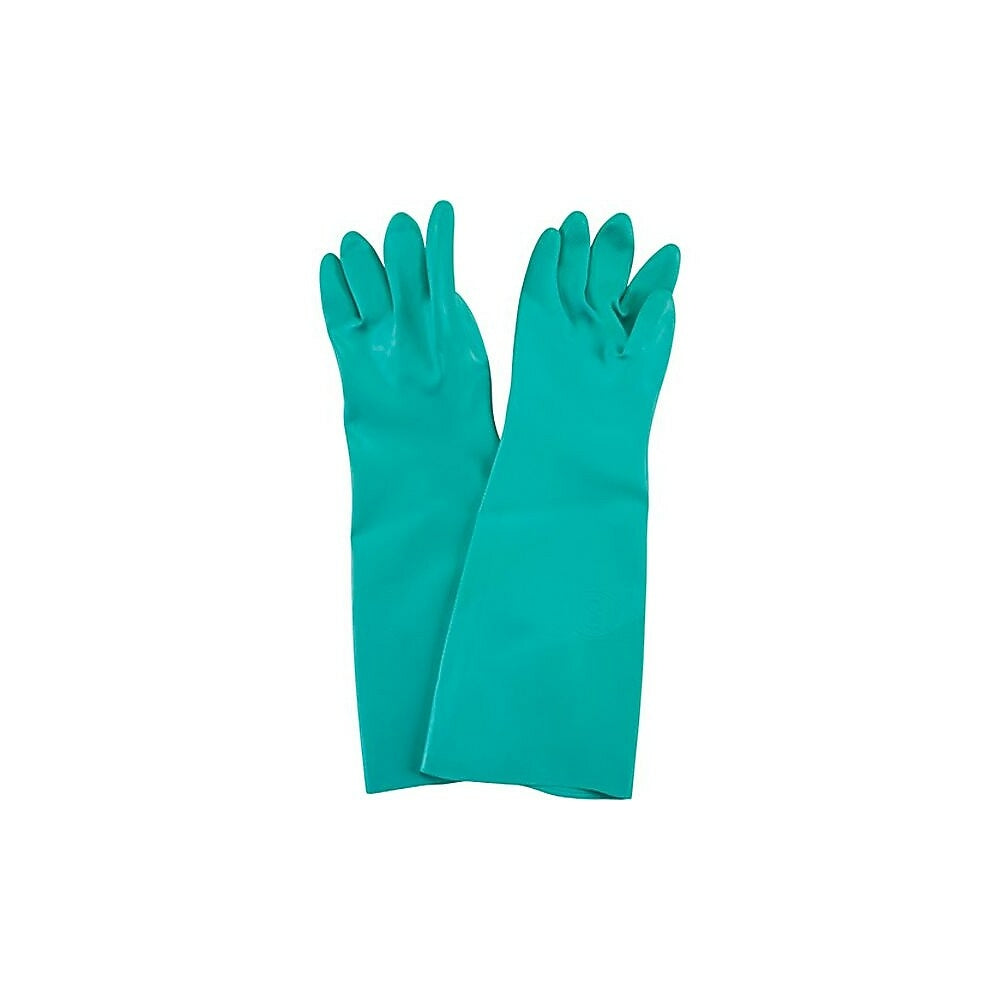 Image of Zenith Safety Green Gloves, Size Medium/8, 15" L, Nitrile, 22 mil - 12 Pack