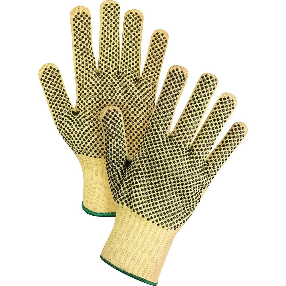 Image of Zenith Safety Kevlar String Knit Gloves With PVC Dots, Kevlar, Both Sides Dotted, 7 Gauge, Medium, 12 Pack (SFP801)