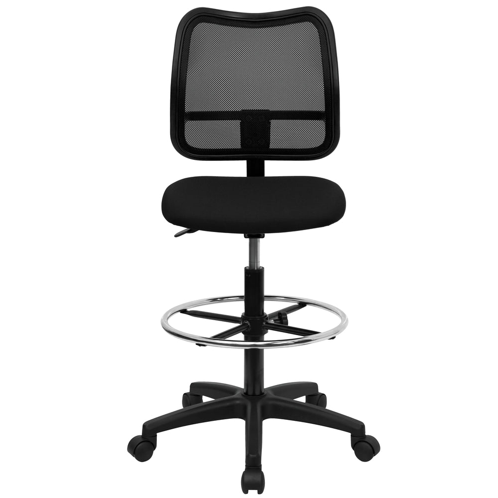 Image of Flash Furniture Mid-Back Black Mesh Drafting Chair