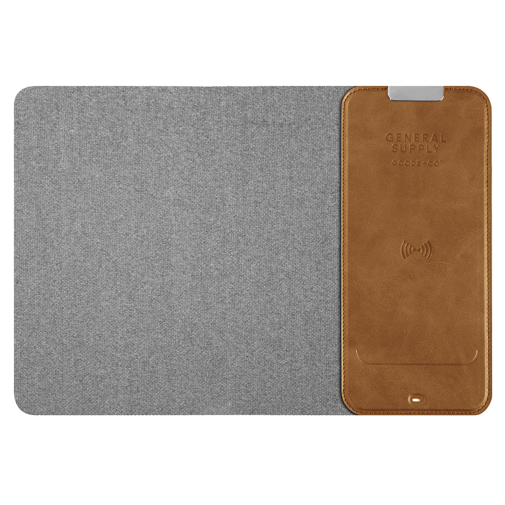 Image of General Supply Goods + Co 10W Rolled Up Mouse Pad Wireless Charger - Cognac