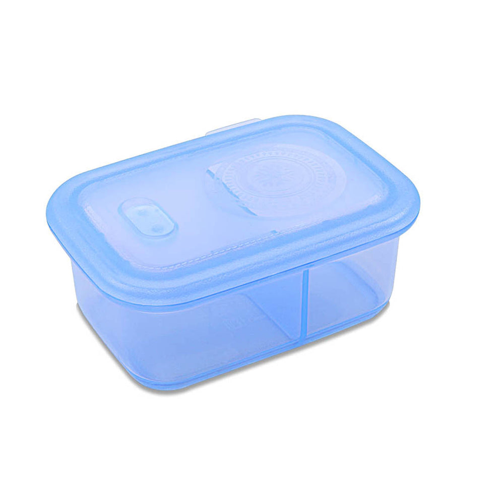 Image of Minimal Silicone Bento Lunch Box - Blue - 700ml - Set of 2