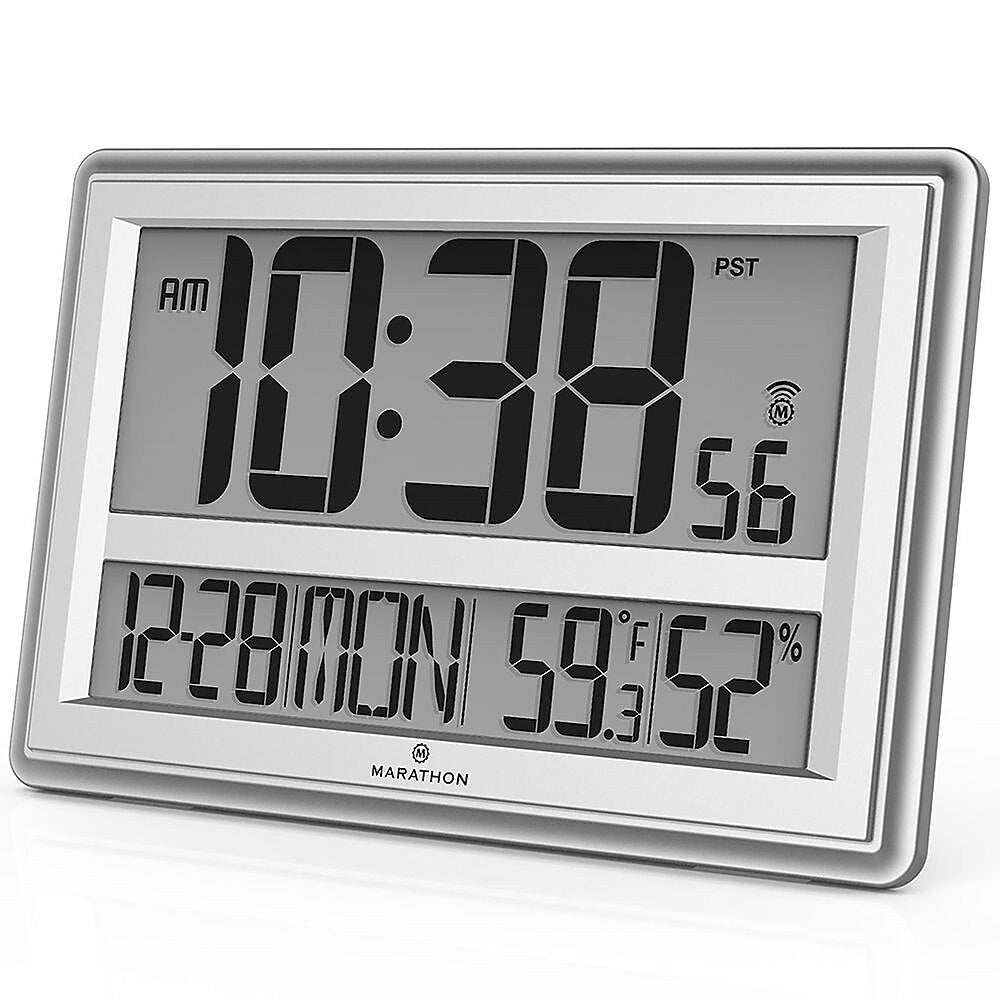 Marathon Jumbo Atomic Wall Clock With Temperature And Humidity