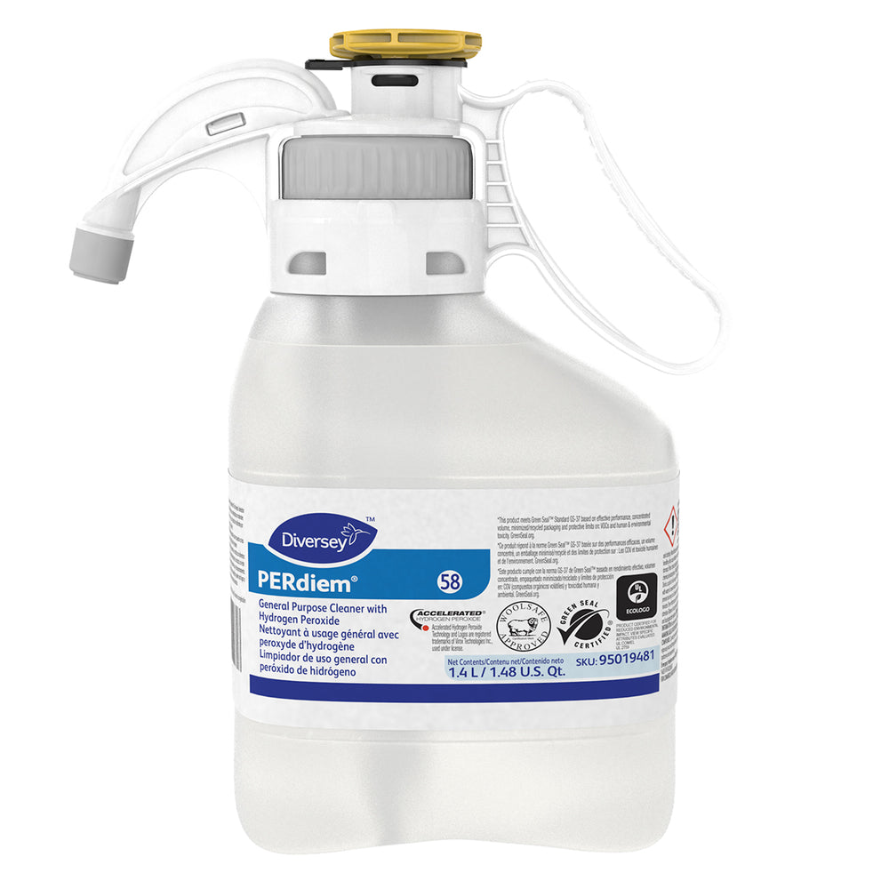 Image of Diversey Smart Dose General Purpose Disinfectant/Cleaner with Accelerated Hydrogen Peroxide, 1.4 L, 2 Pack