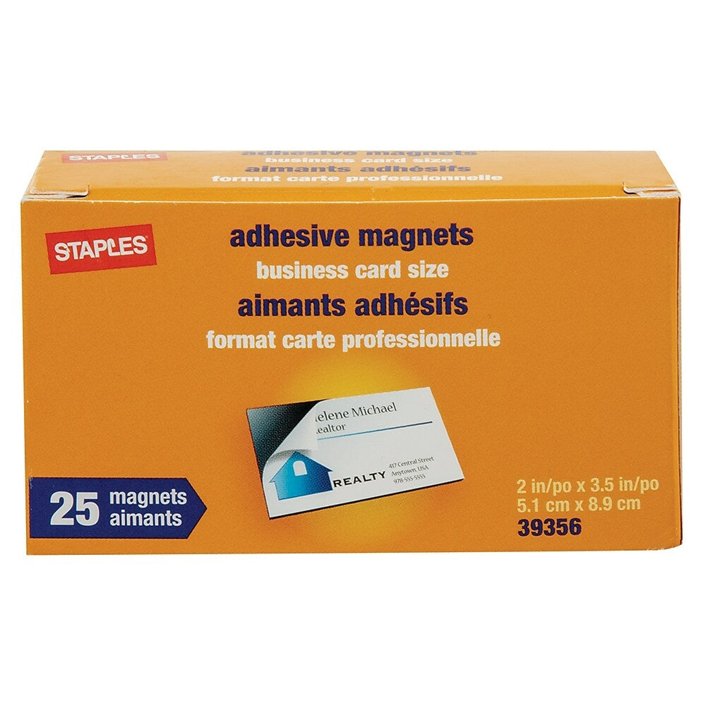 Image of Staples Adhesive Magnets - Business Card Size - 25 Pack
