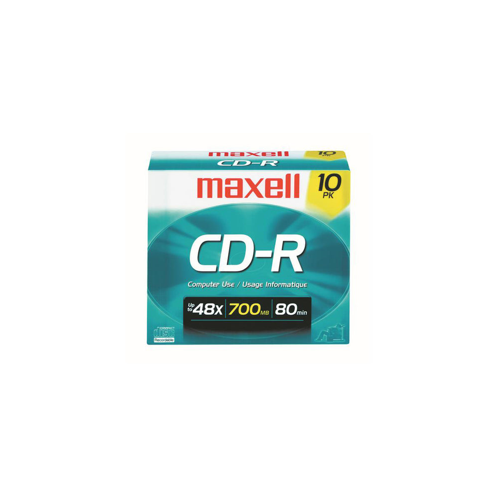Image of Maxell Recordable Write-Once CD-R's - 700 MB - 10 Pack