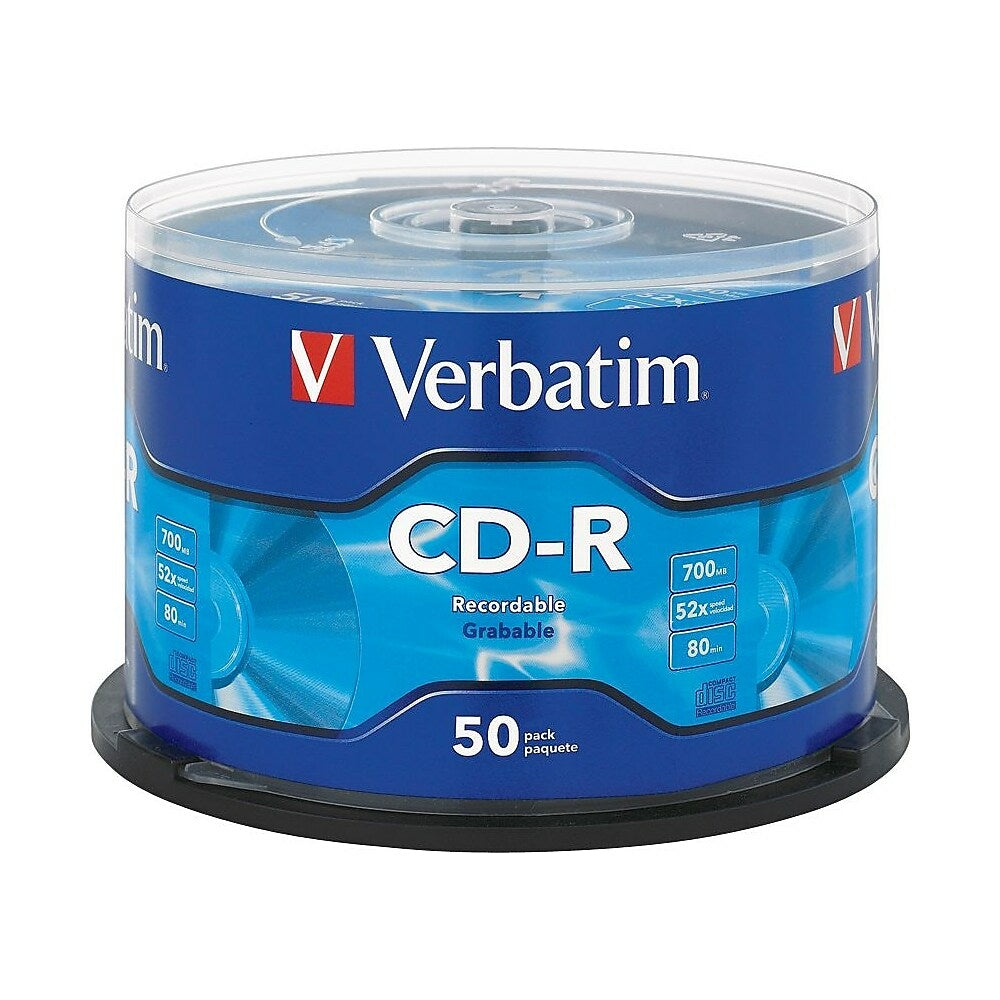 Image of Verbatim CD-R 52x 700MB/80min, 50 Pack, 50 Spindle