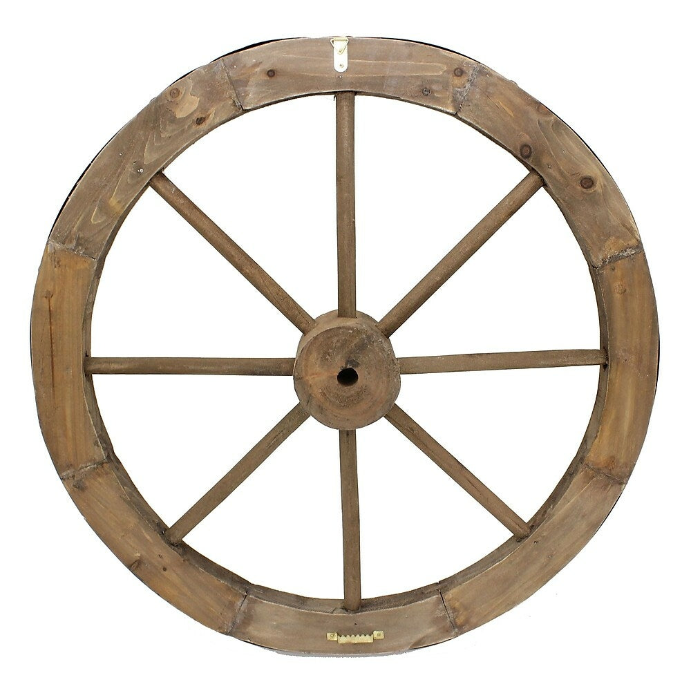 Image of Cathay Importers Wood Wagon Wheel Decor, Brown, 2 Pack