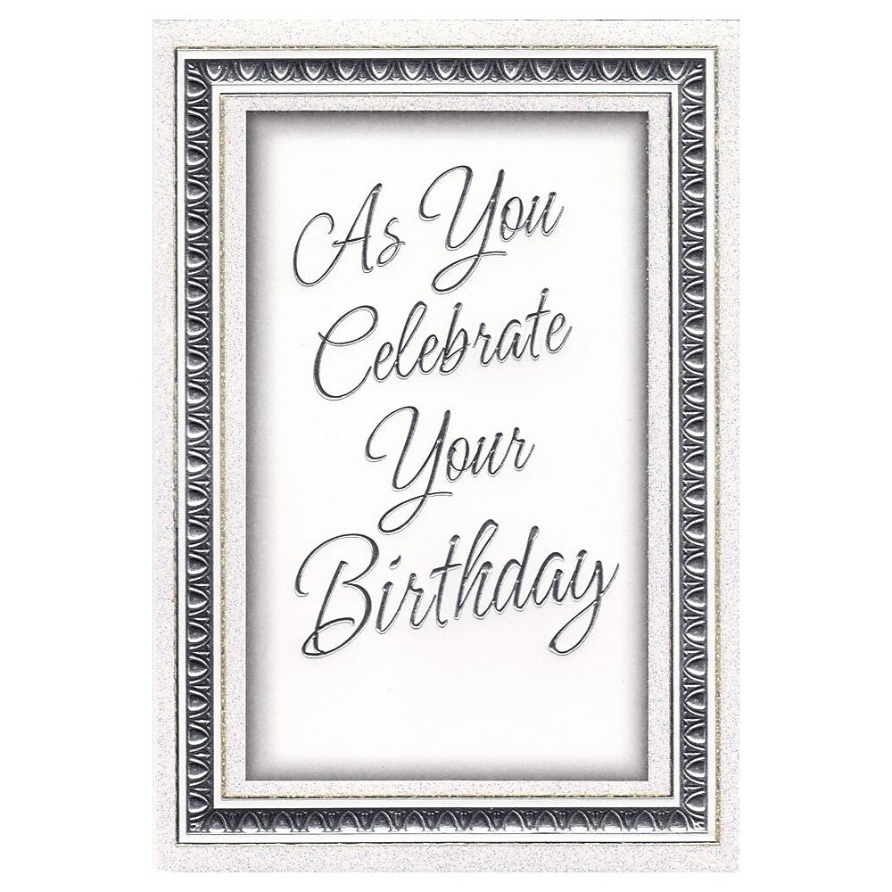 Image of Rosedale 5-1/2" x 8" Formal As You Celebrate Your Birthday Greeting Cards And Envelopes, 12 Pack (15625), White