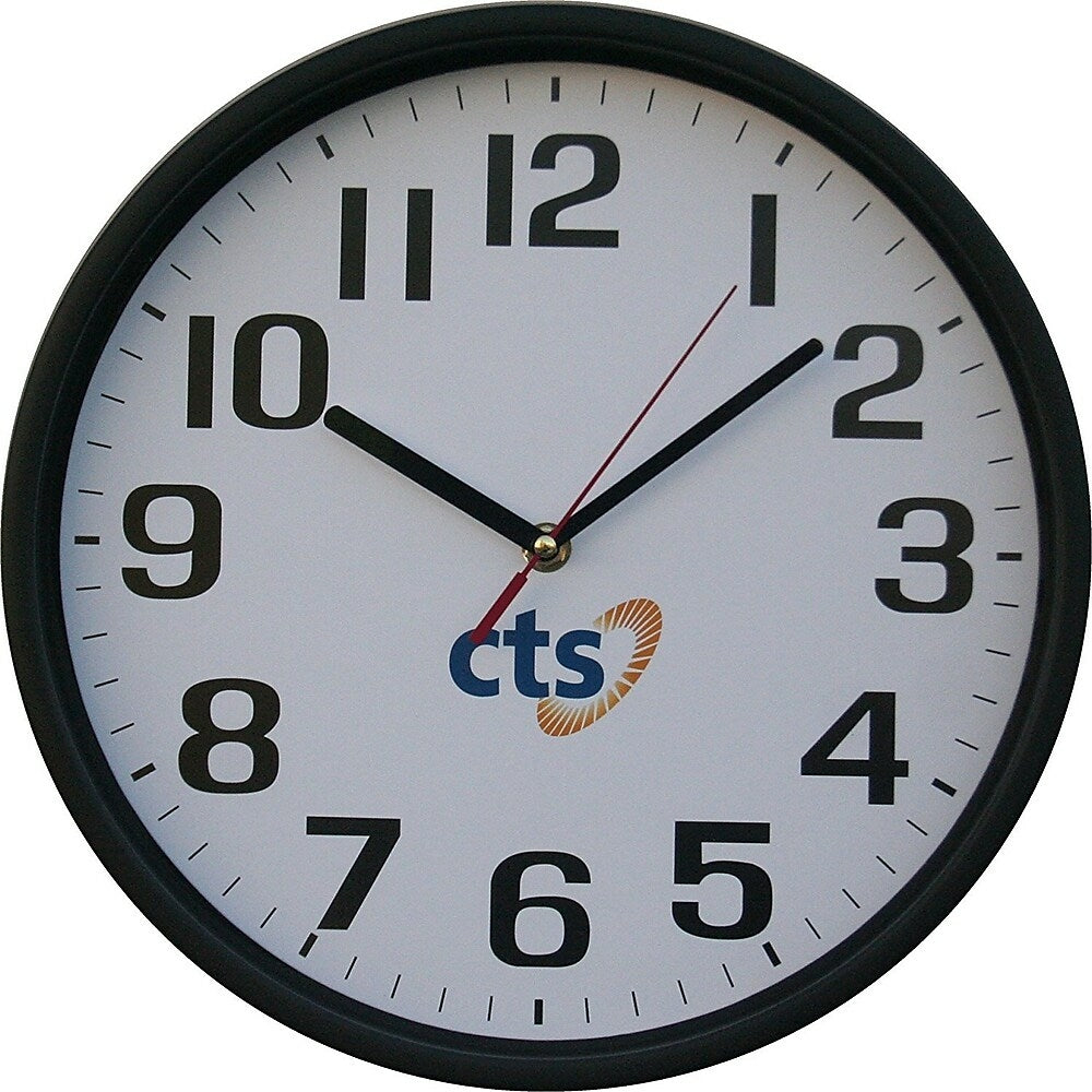 Image of 12" 12-Hour Wall Clock (Q1212), Black