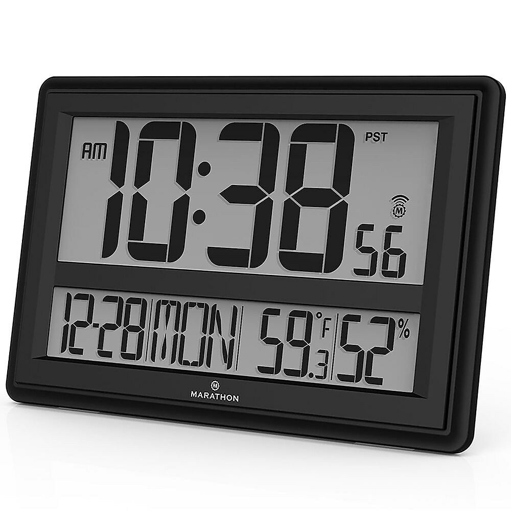 Marathon Jumbo Atomic Wall Clock With Temperature And Humidity