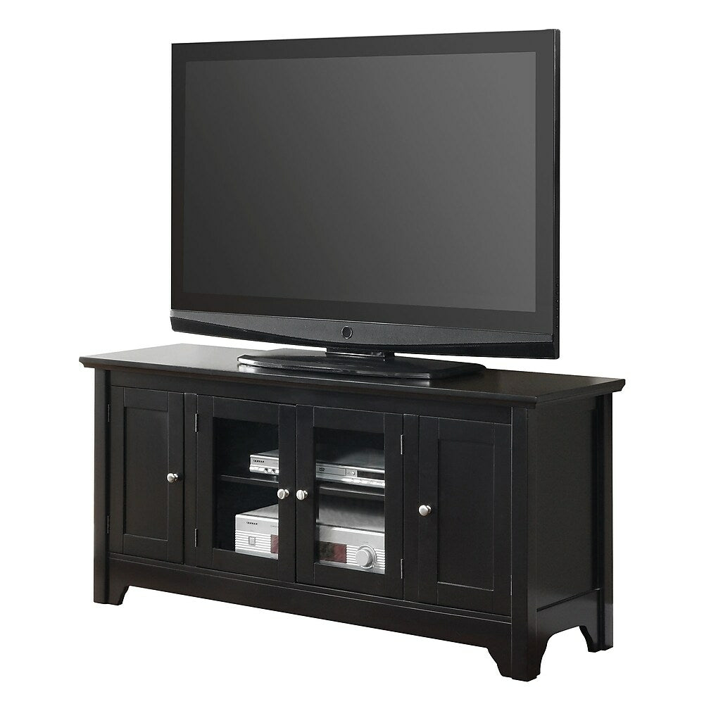 Image of Walker Edison 52" Wood TV Console With Four Doors, Black (W52C4DOBL)