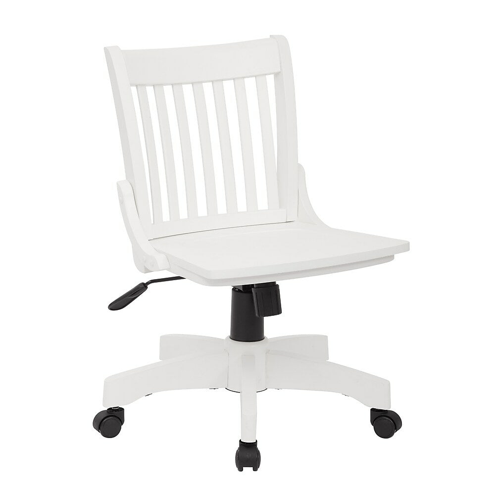 Image of Office Star Designs Deluxe Armless Bankers Chair, White