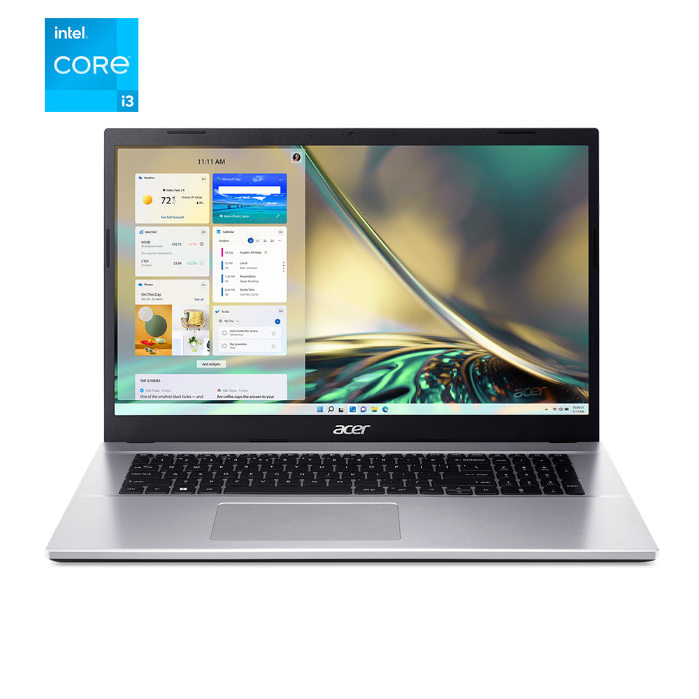 Image of Acer 17.3" Intel Core i3-1215U Laptop - 512GB SSD - 16GB RAM - Windows 11 - Silver, Grey