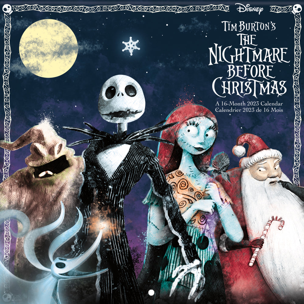 Image of DateWorks 2023 Nightmare Before Christmas 16-Month Wall Calendar - 12.00" W x 12.00" H - Bilingual