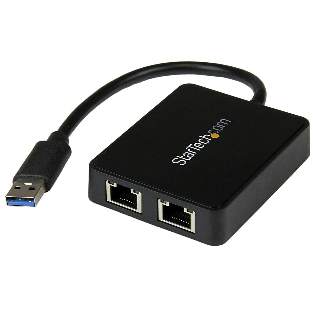 Image of Startech USB 3.0 to Dual-Port Gigabit Ethernet Adapter NIC with USB-Port