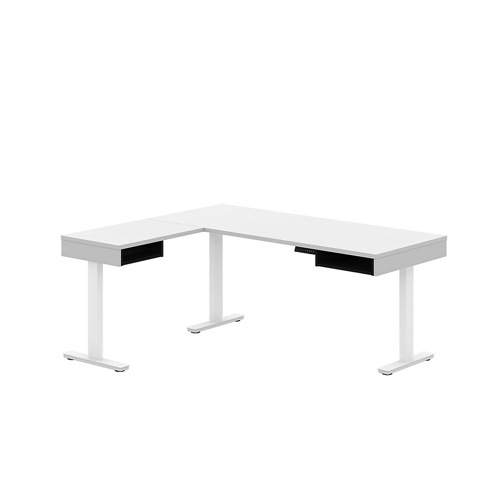 Image of Bestar Pro-Vega L-Shaped Standing Desk - White/Black