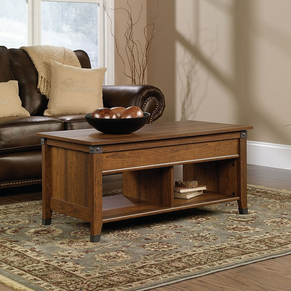 Image of Sauder Carson Forge Lift-Top Coffee Table, Washington Cherry, Red