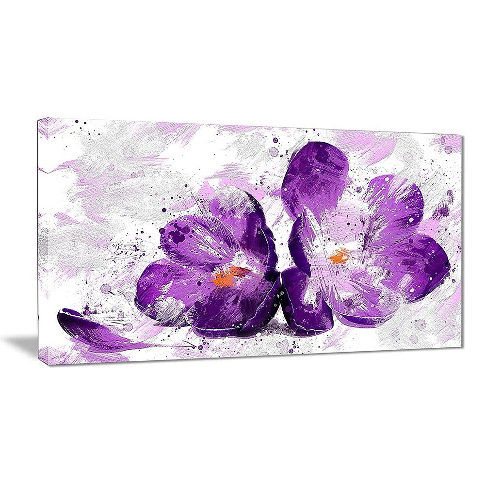 Image of Designart Blooming Purple Flower Canvas Art Print, (PT3421-32-16)