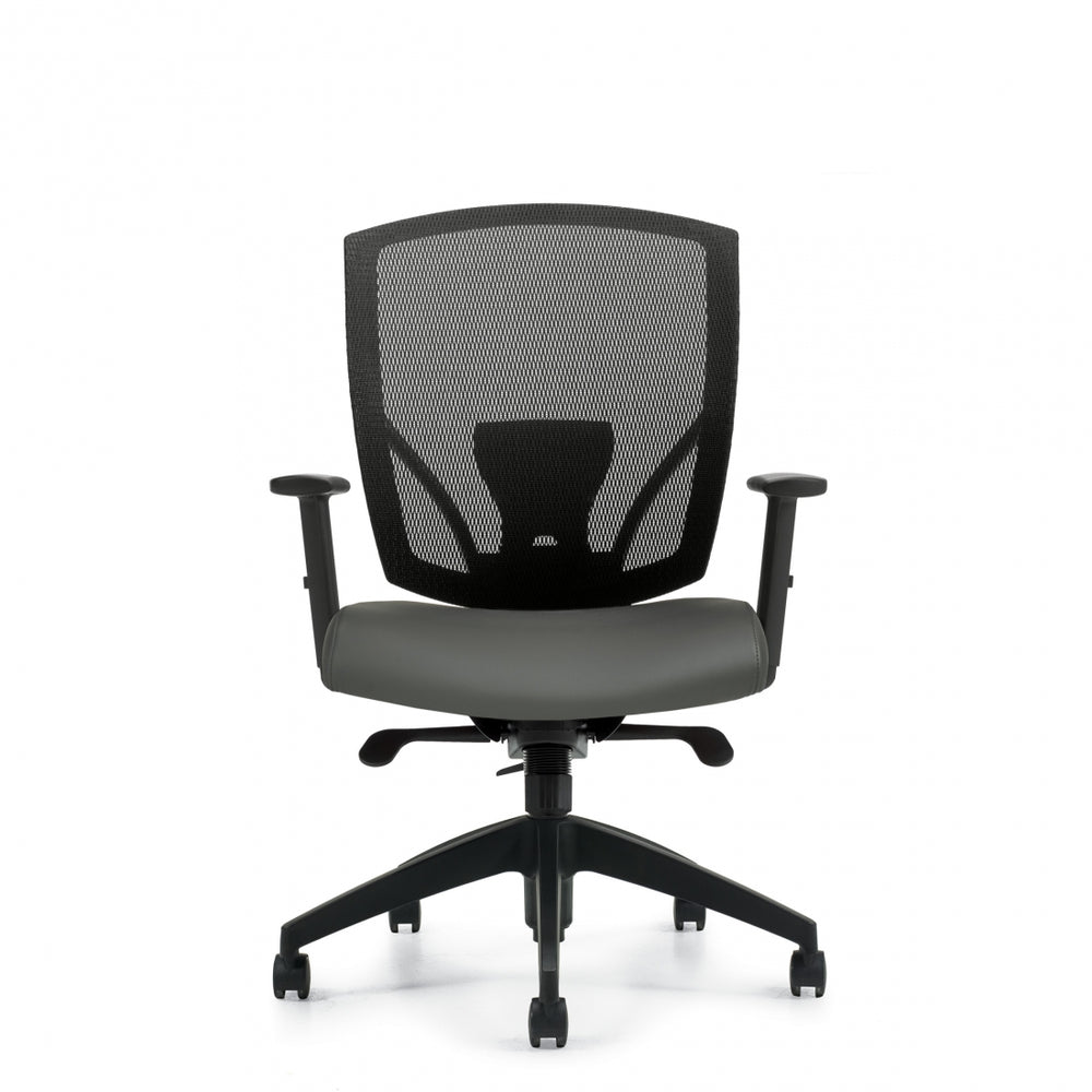 Image of Global Ibex Mesh Back Synchro-Tilter Chair with Casters - Jenny Ebony