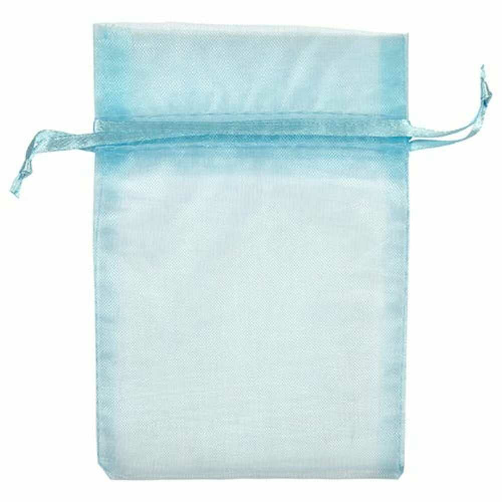 Image of JAM Paper Sheer Bags - Small - 4" x 5.5"- Baby Blue - 96 Pack