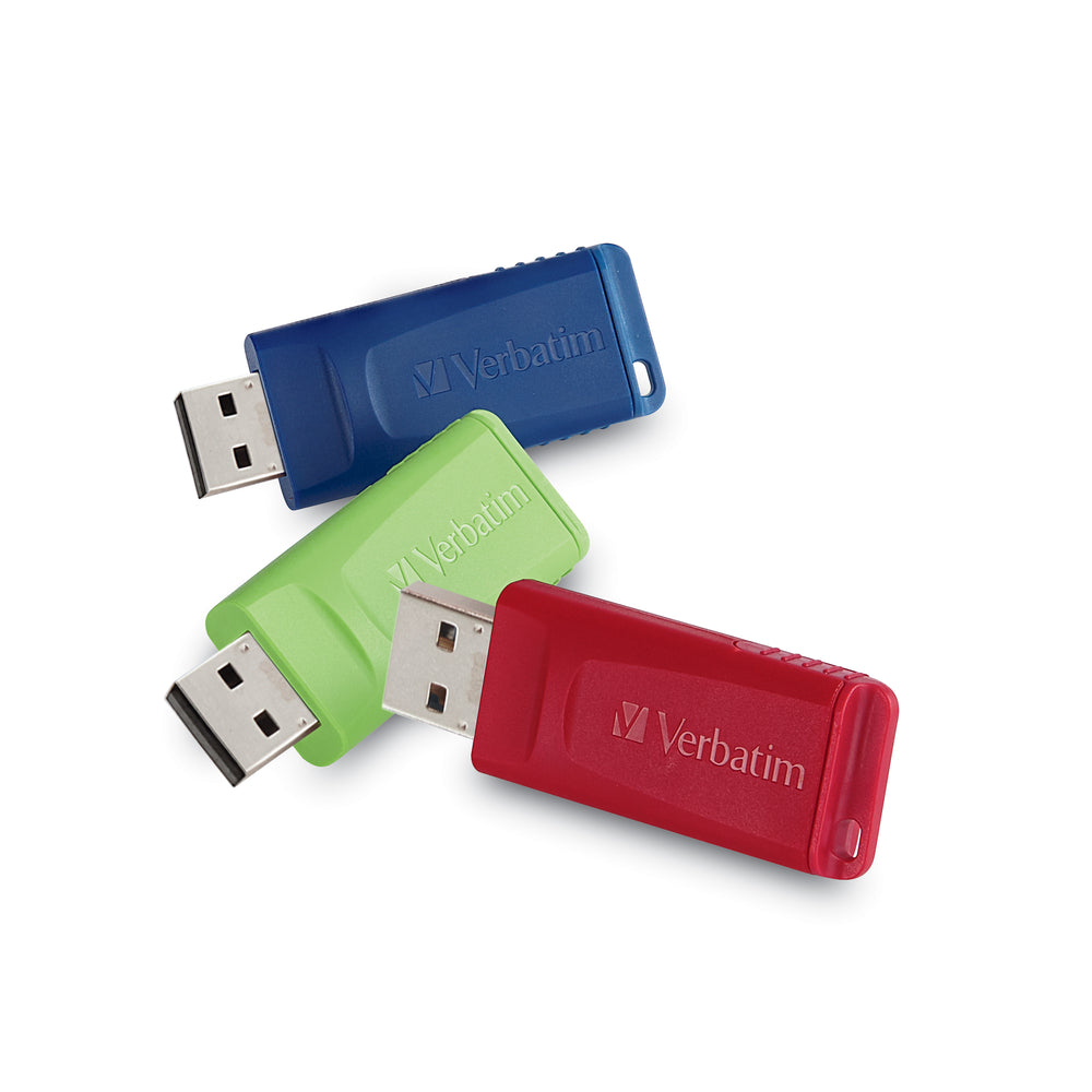 Image of Verbatim Store 'n' Go 8 GB USB Flash Drive - Assorted Colours - 3 Pack, Multicolour