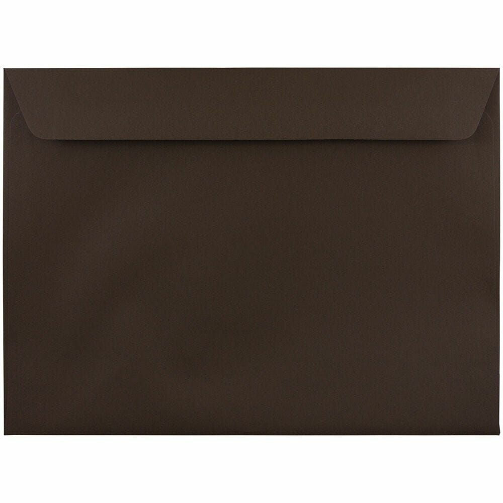 Image of JAM Paper Booklet Envelopes - 9.5" x 12.625" - Chocolate Brown Recycled - 25 Pack