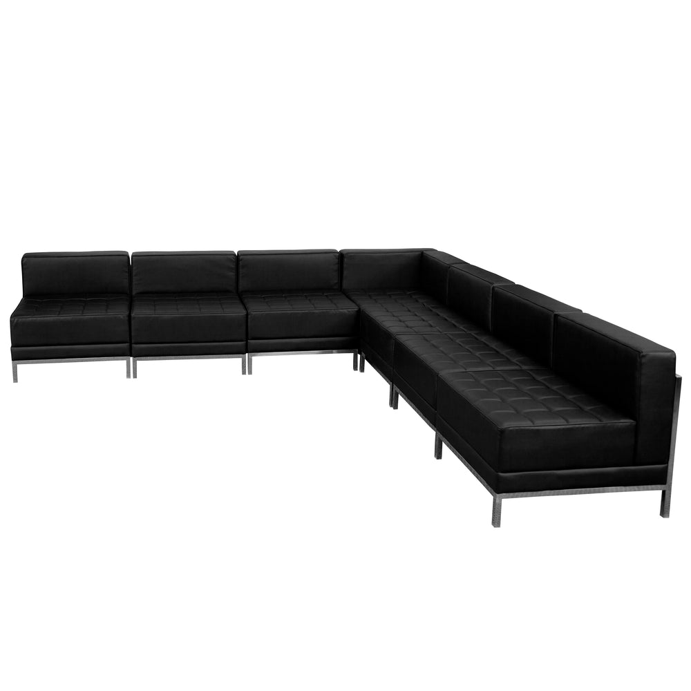 Image of Flash Furniture HERCULES Imagination Black LeatherSoft Sectional Configuration, 7 Pieces