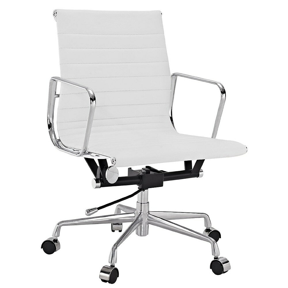 Image of Nicer Furniture Eames Group Aluminium Chair -Low Back Office Chair, White