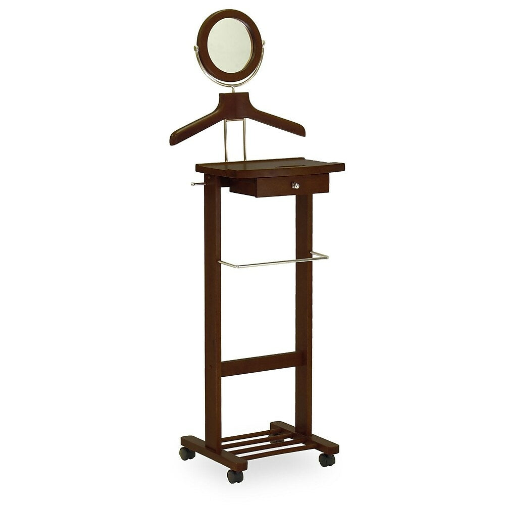 Image of Winsome Rolling Valet Stand, Antique Walnut