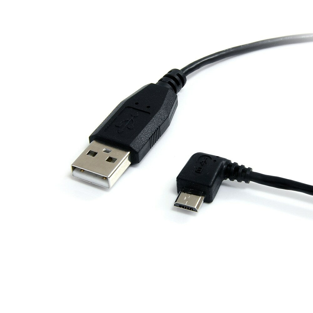Image of StarTech Micro USB Cable, A to Left Angle Micro B, 6 Ft