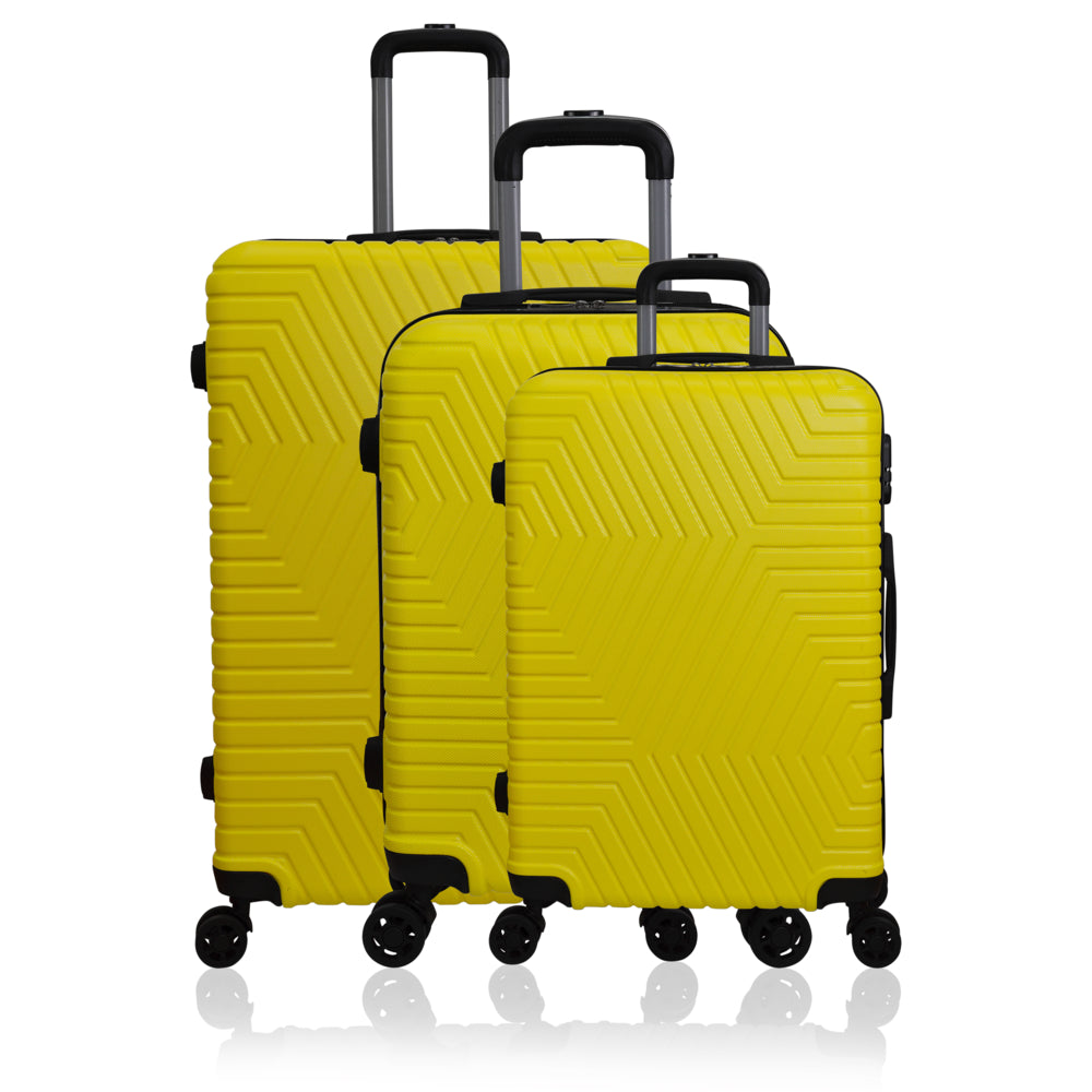 Image of Nicci Latitude 3-Piece Luggage Set - Yellow